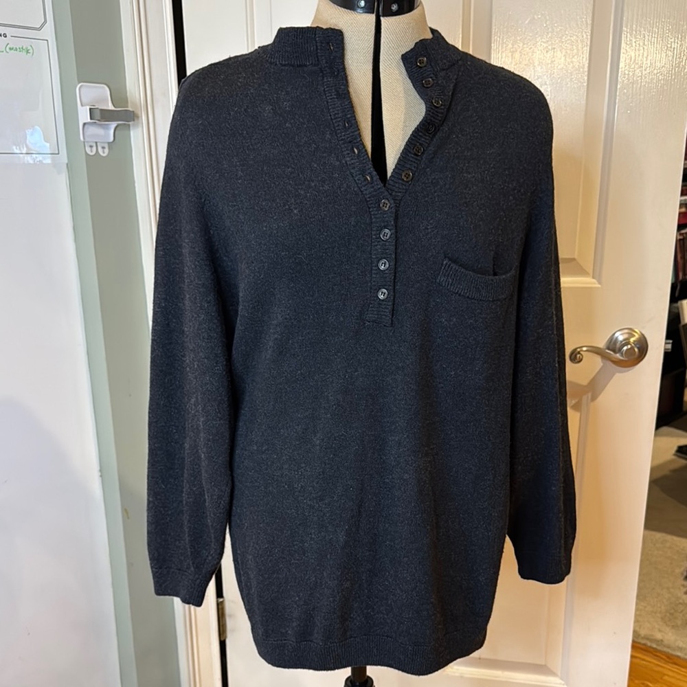 VINTAGE Contempo silk/lambswool Charcoal Gray Long Sleeve Sweater